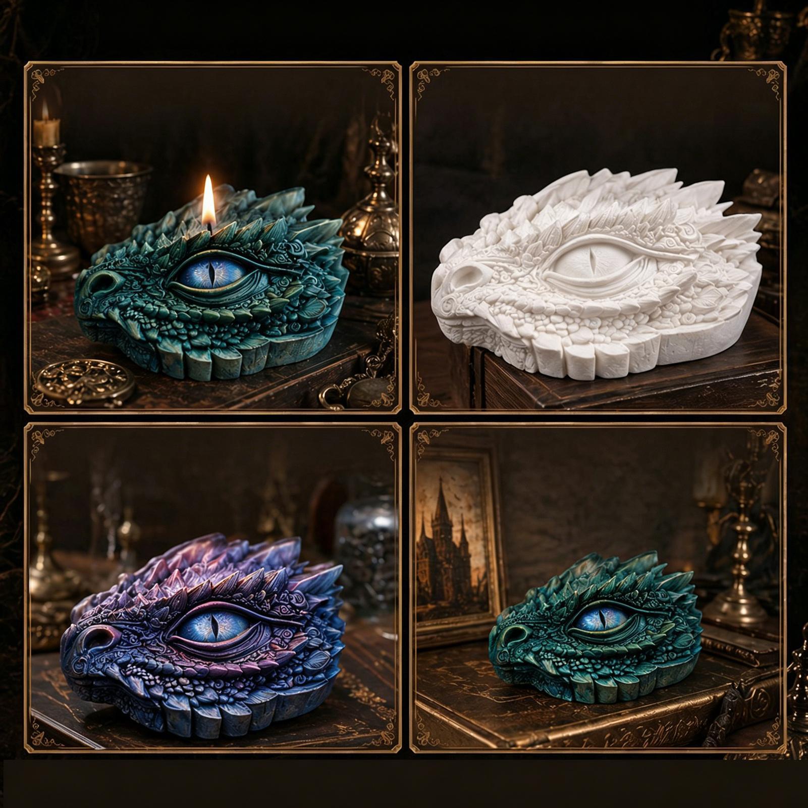Candle Making For Beginners - ドラゴンアイシリコンモールド 簡単リリース ドラゴンデザイン 動物キャンドル作成用モールド 初心者向け プロ向け