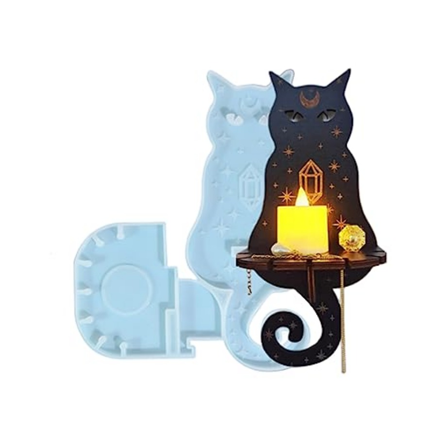 Candle Mold Silicone - 樹脂型シリコン、壁掛けキャンドルホルダー作成用シリコン型、DIY樹脂アートクラフトギフト用エポキシ型、家の装飾用