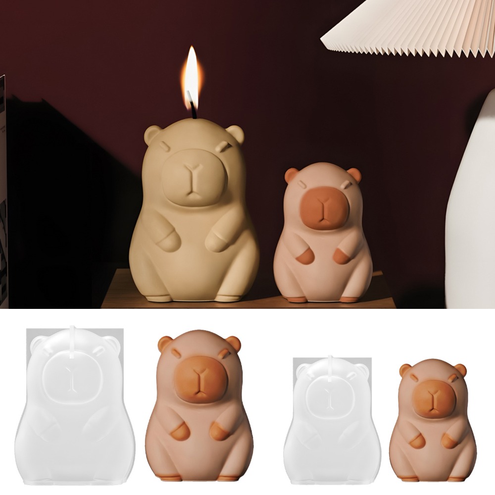 Candle Making Wax Melter - 立ちカピバラ香りキャンドルシリコーン型 3D 動物樹脂石膏作成用品手作りドリップ接着剤車の装飾誕生日プレゼント