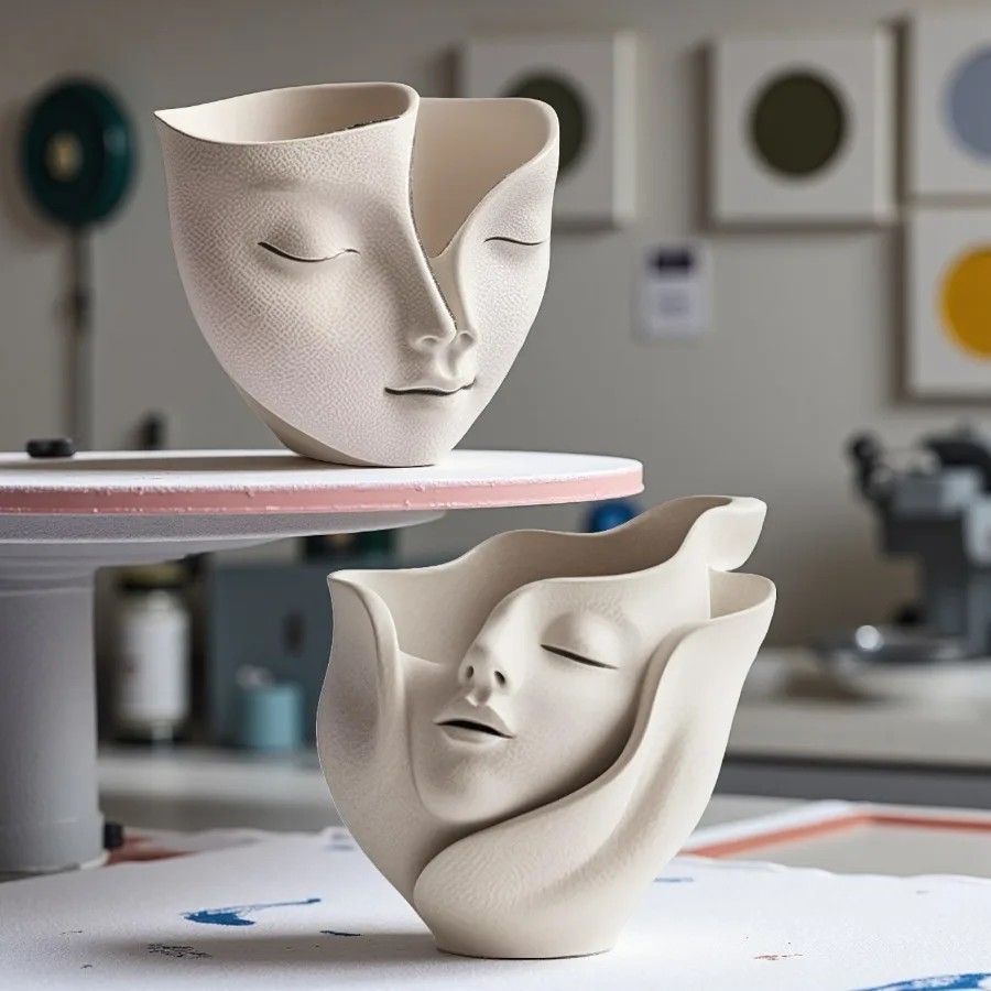 Candle Making Wax Melter - キャンドル作り用シリコンモールド - 簡単に取り外せる人間の顔のアートワックスモールド、様々な工芸に最適、家庭での使用に最適