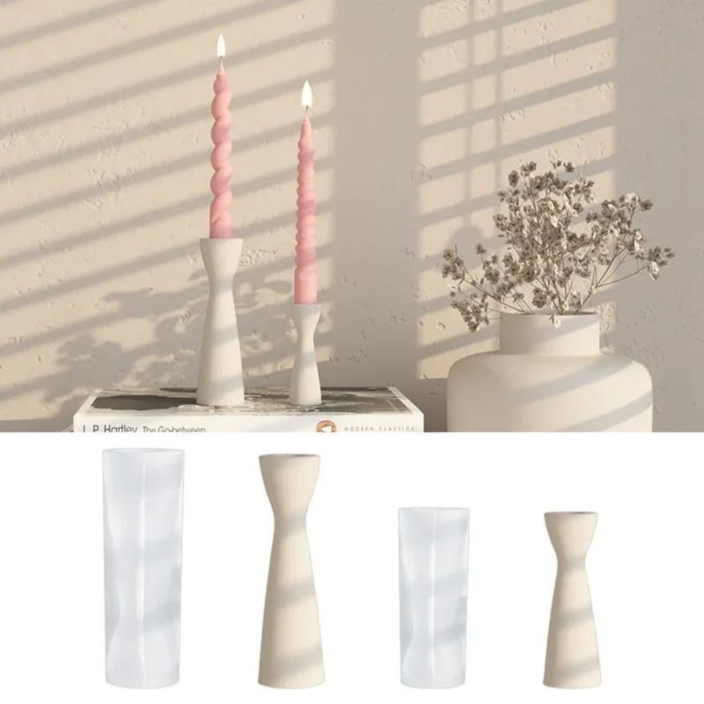 Candle Making Place - 新しいキャンドルホルダーシリコンキャンドルモールドDIYキャンドル石膏ベースオーナメントキャンドル作成用モールド家の装飾用キャンドルプレースメント用