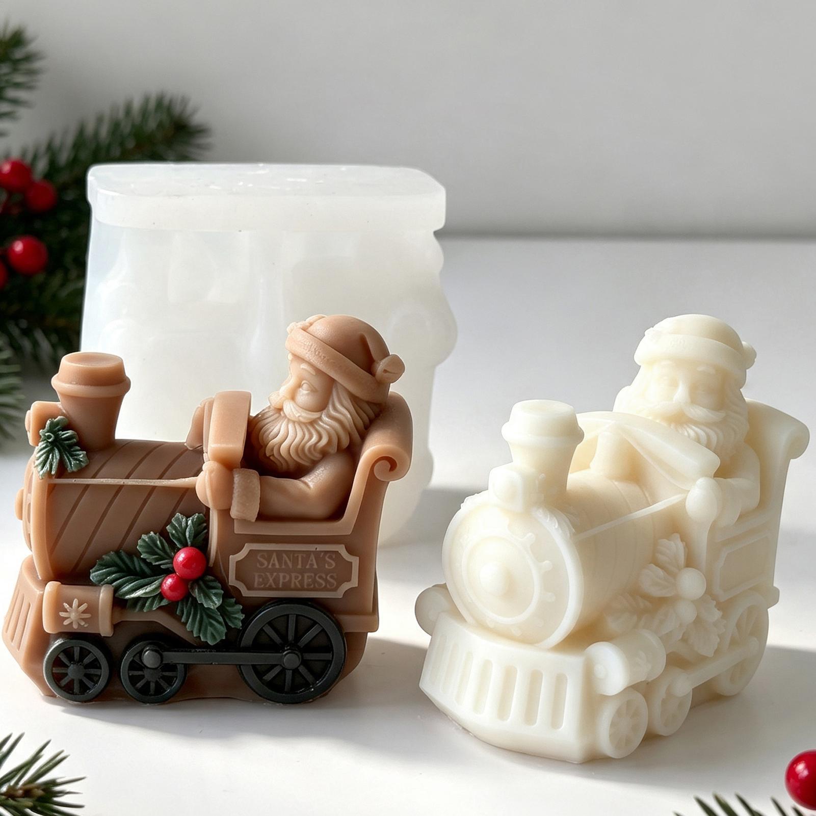 Candle Making For Beginners - クリスマスキャンドルモールド トレイン型キャンドル製作モールド DIYエポキシ樹脂モールド アーティスト 初心者 ホビーユーザー