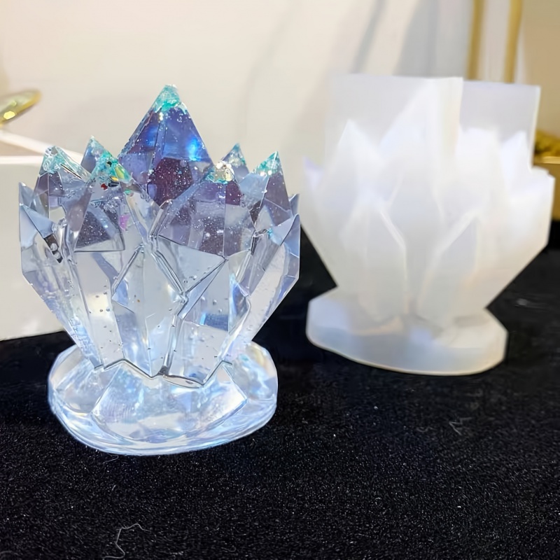 Candle Mold Silicone - シリコンモールドキャンドル,クリスタルクラスター装飾,時計ジュエリー,エポキシ成形金型,1個