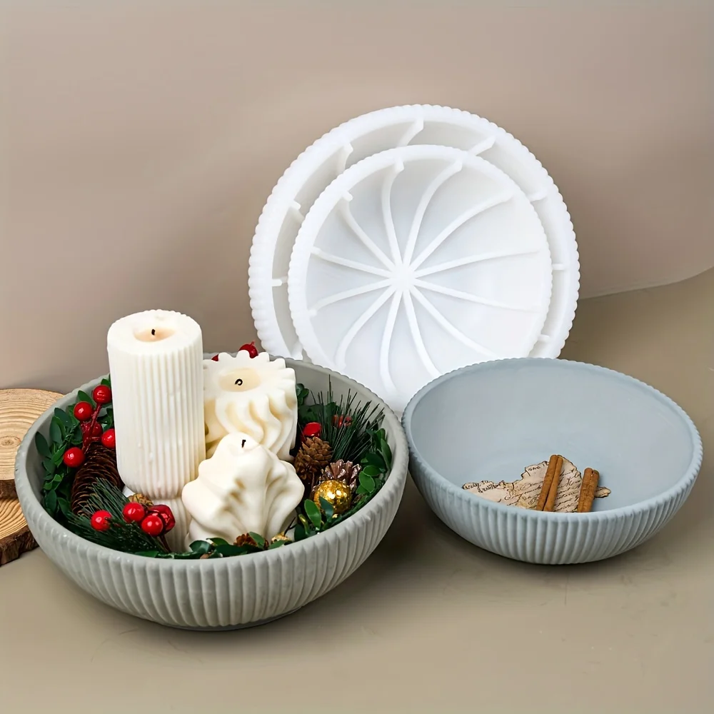 Candle Mold Silicone - エポキシ、キャンドル作り、石膏セメント多肉植物プランター、装飾ポットクラフト、DIY職人ギフト用リングシリコンモールド1個