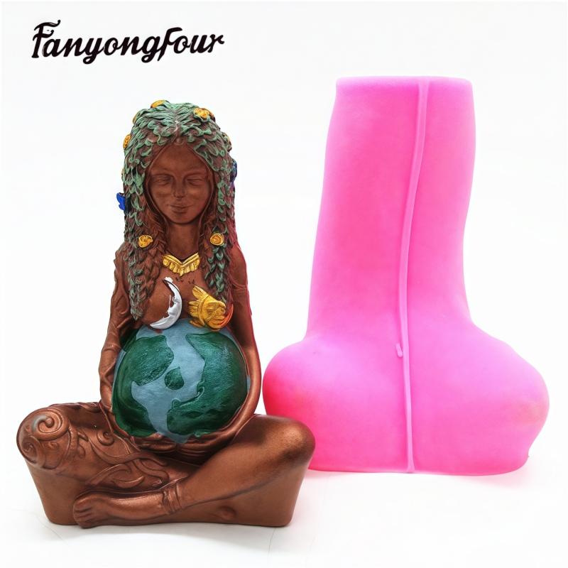 Candle Mold Silicone - 母なる地球シリコーンゴム型複製石膏樹脂キャンドルコンクリートクリスタル滴下接着剤 DIY 手作り工芸品ペンダント