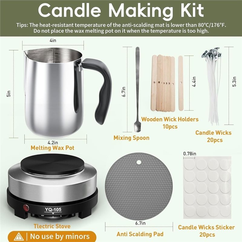 A96K-キャンドル製造キット（ホットプレート付き）、初心者 - Candle Making For Beginners のレビューと価格