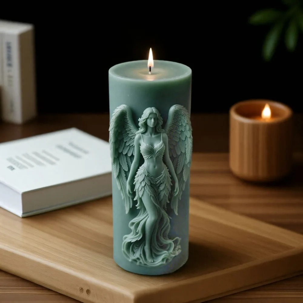 翼女神香りのシリコーンキャンドルモールド DIY 祈り天使の - Candle Making Wax Melter のレビューと価格