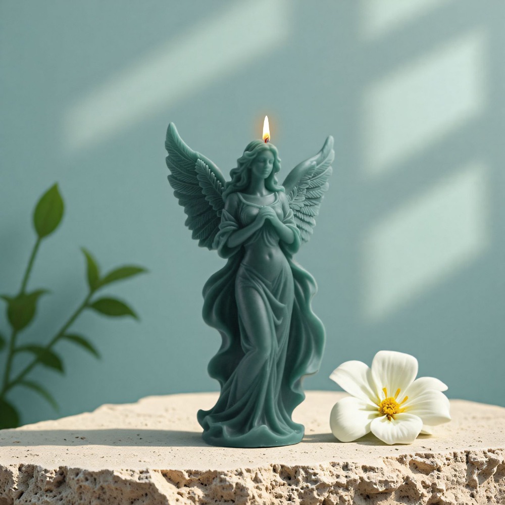 翼女神香りのシリコーンキャンドルモールド DIY 祈り天使の - Candle Making Wax Melter のレビューと価格