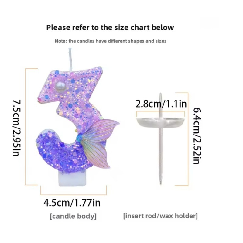 グリッターパープルグラデーションマーメイドテールナンバーキャ - Candle Making Things のレビューと価格