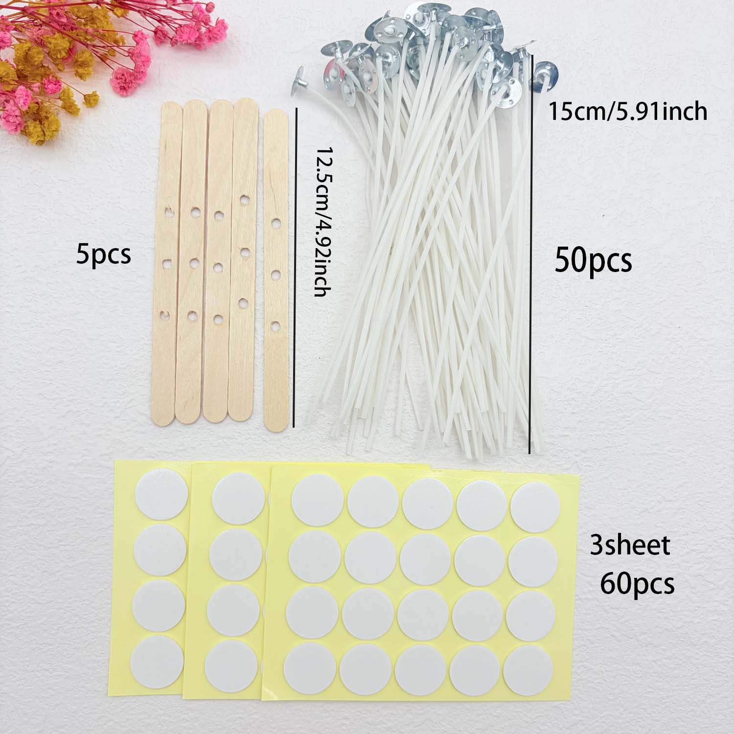 1セットのキャンドル作りDIYキット、無煙キャンドル、綿芯、 - Candle Making Wax Melter のレビューと価格
