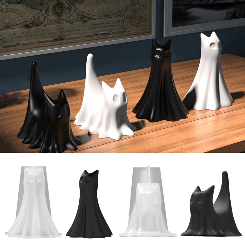 ゴースト猫ハロウィンデスクトップ飾り石膏シリコーン型 DIY - Candle Making Things のレビューと価格
