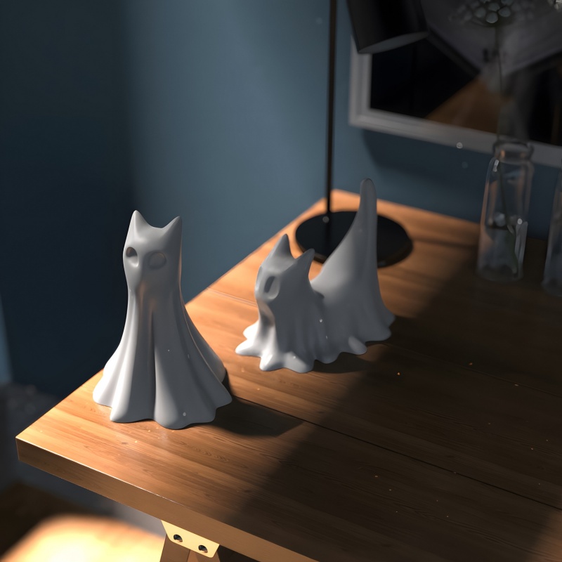 ゴースト猫ハロウィンデスクトップ飾り石膏シリコーン型 DIY - Candle Making Things のレビューと価格