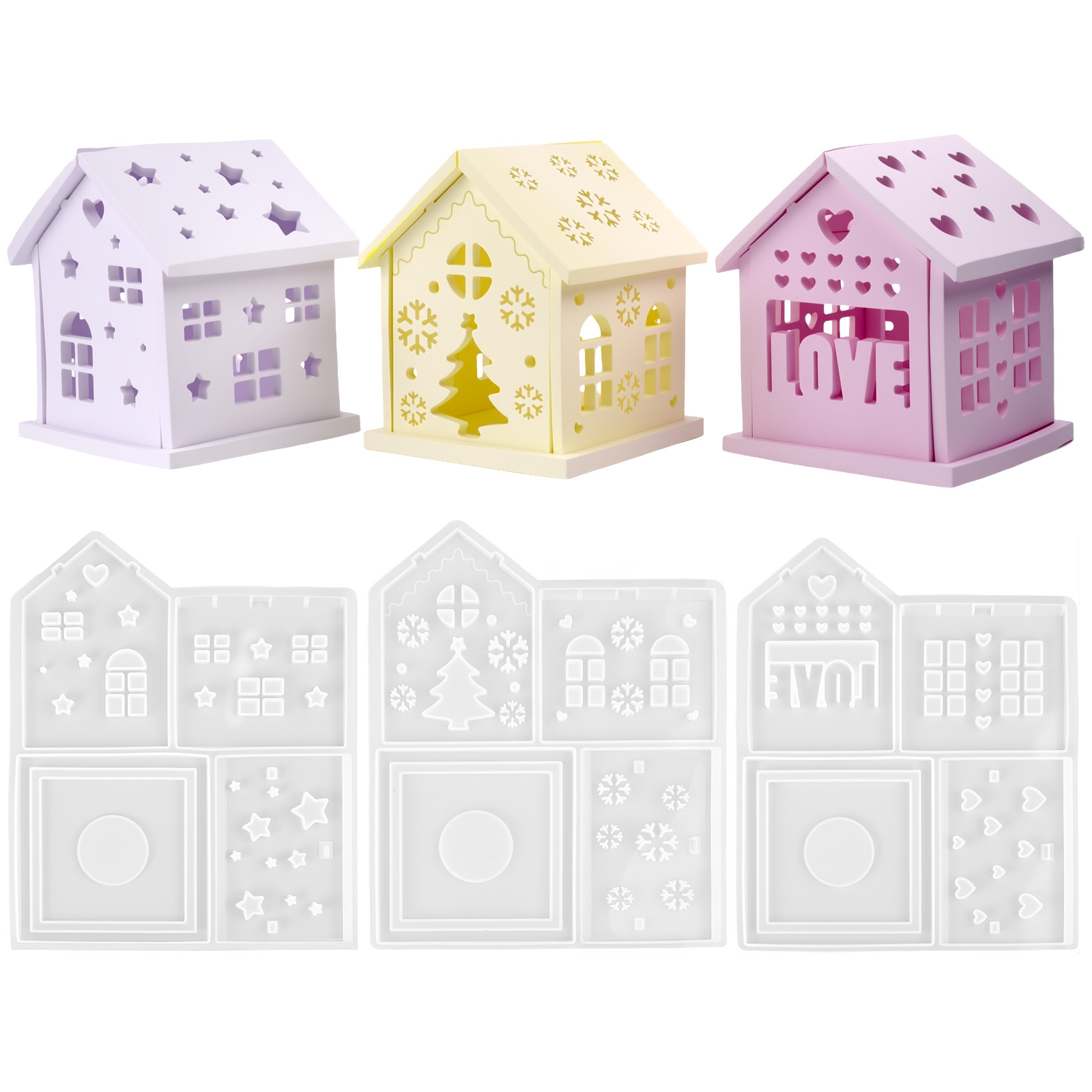 3Dハウスシリコンモールド DIY クリスマスツリー ラブス - Candle Making Things のレビューと価格