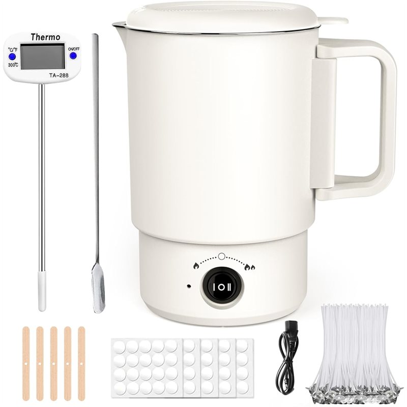 A47U 電気ワックス溶解ポットキット 温度計付き 800M - Candle Making For Beginners のレビューと価格