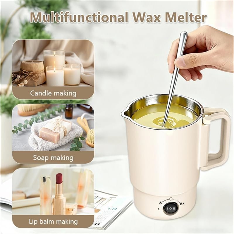 A47U 電気ワックス溶解ポットキット 温度計付き 800M - Candle Making For Beginners のレビューと価格