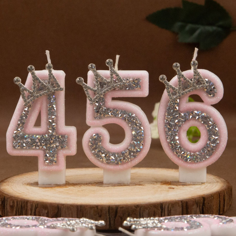 デジタルキャンドル 0-9 ピンクシルバーラインストーンクラ - Candle Making Things のレビューと価格