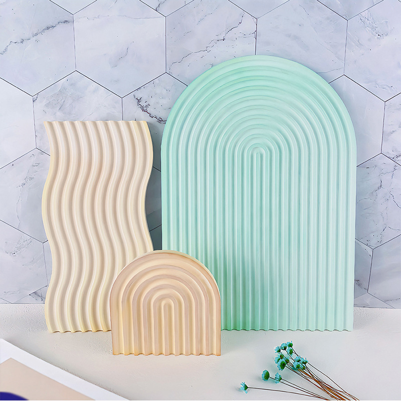 DIYストライプウェーブトレイ型 レジン/コンクリート/セメ - Candle Mold Silicone のレビューと価格