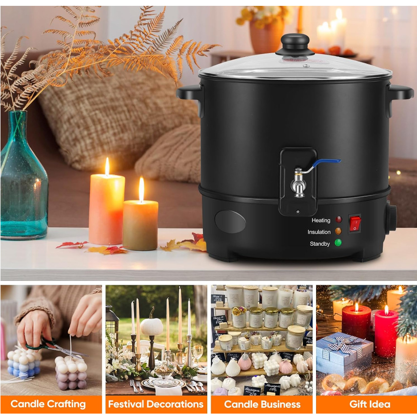 EU/USプラグ対応 電気式キャンドルワックスメルター キャ - Candle Making Wax Melter のレビューと価格
