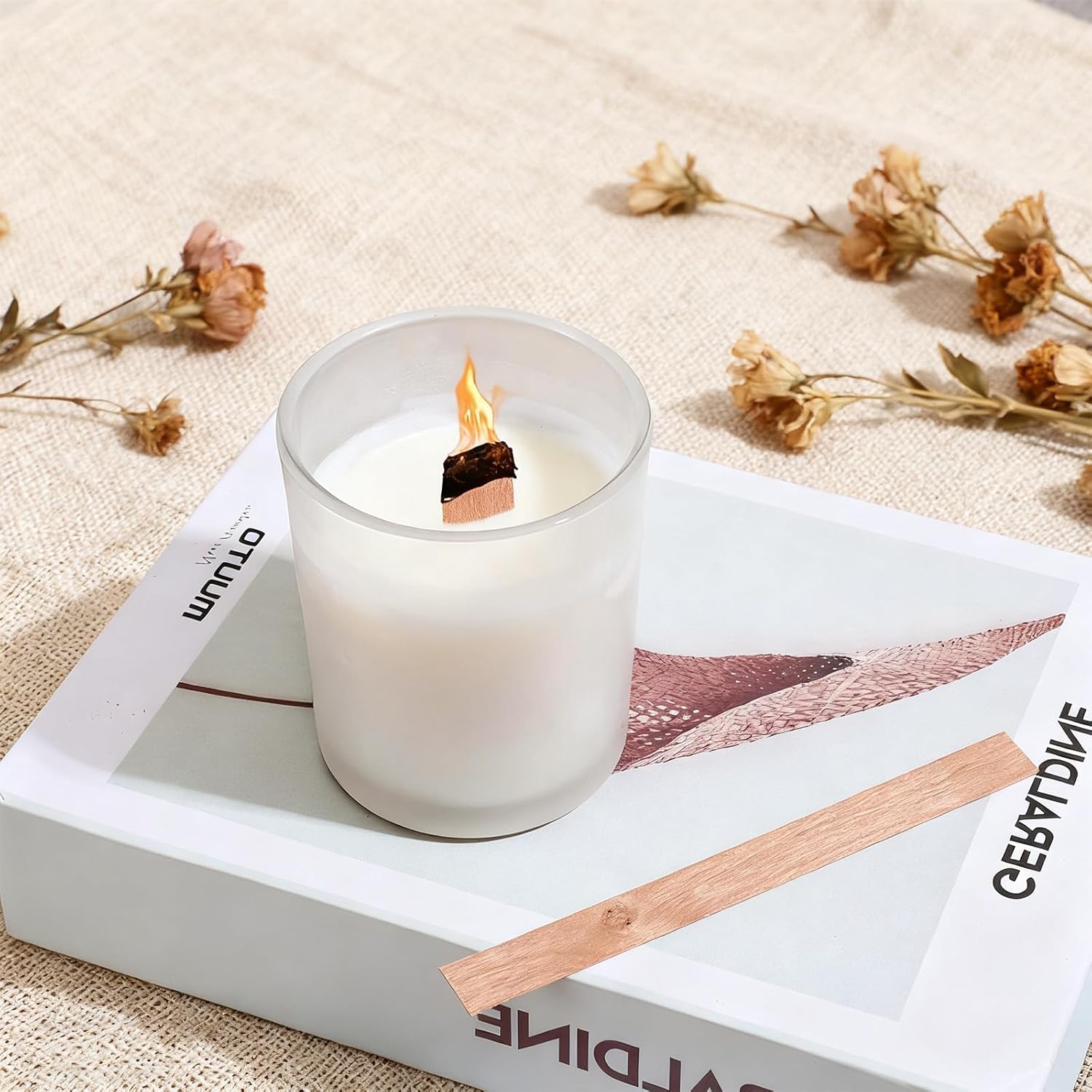 60個入り木製キャンドル芯 無煙木製芯 金属ベース付き キャ - Candle Making Wax Melter のレビューと価格