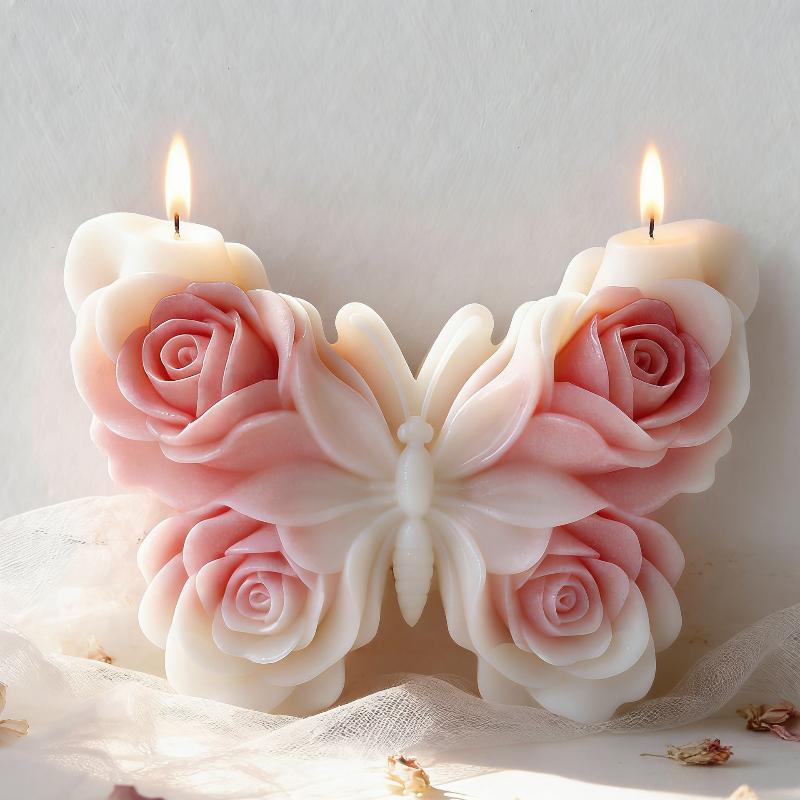 DIY ローズバタフライフォームシリコーン型手作りアロマキャ - Candle Making Things のレビューと価格