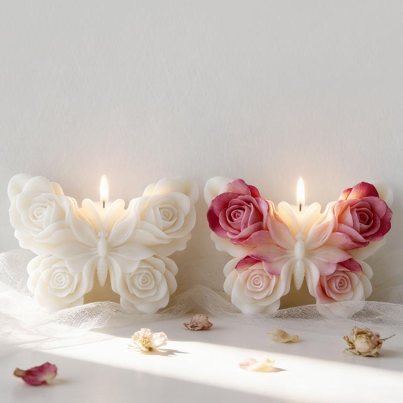 DIY ローズバタフライフォームシリコーン型手作りアロマキャ - Candle Making Things のレビューと価格